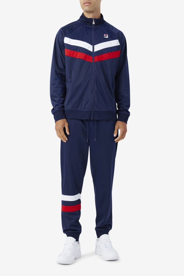 Navy/Red/White Fila UK Jaya Track Jacket