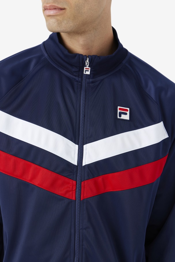 Navy/Red/White Fila UK Jaya Track Jacket