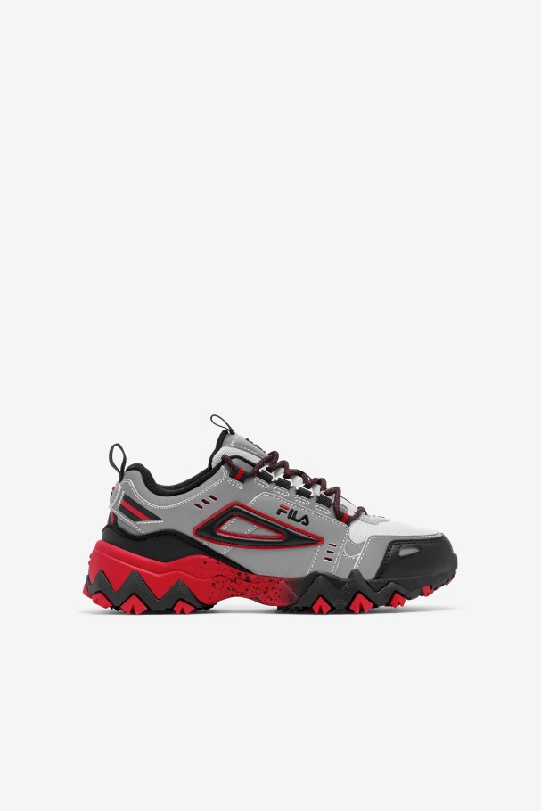 Fila UK Little Kids' Oakmont TR Metallic Silver/Black/Red