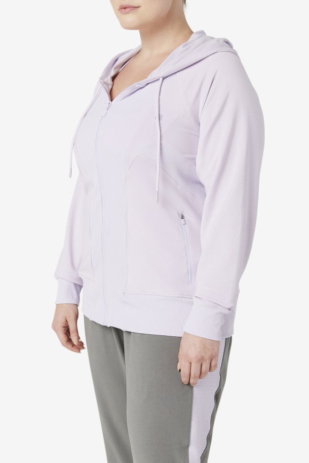 Fila UK Fi-Lux Texture Full Zip Hoodie Lavender Blue