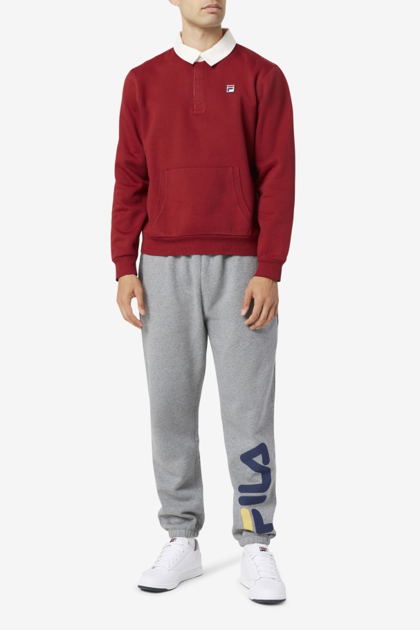 Edison Fleece Rugby Fila UK Rhubarb/White