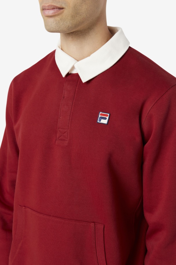 Edison Fleece Rugby Fila UK Rhubarb/White