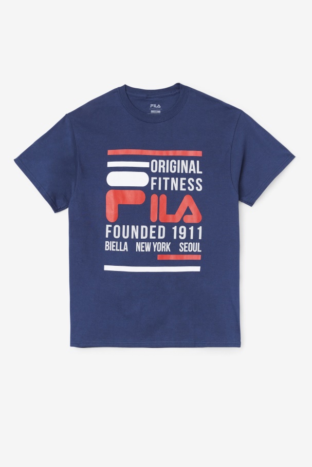 Original Fitness Tee Navy/Red/White Fila UK