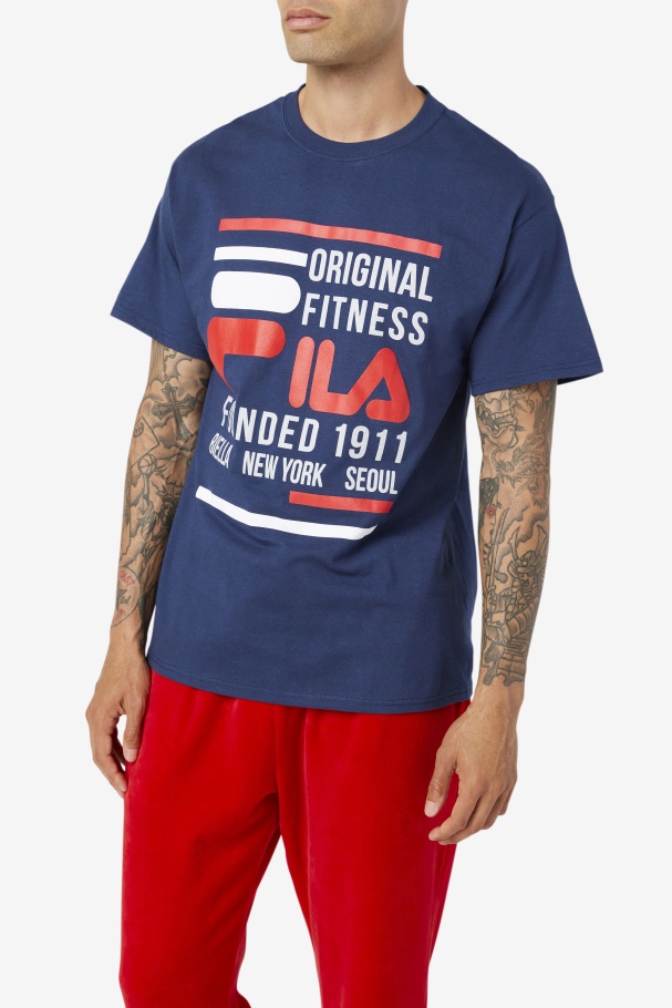 Original Fitness Tee Navy/Red/White Fila UK