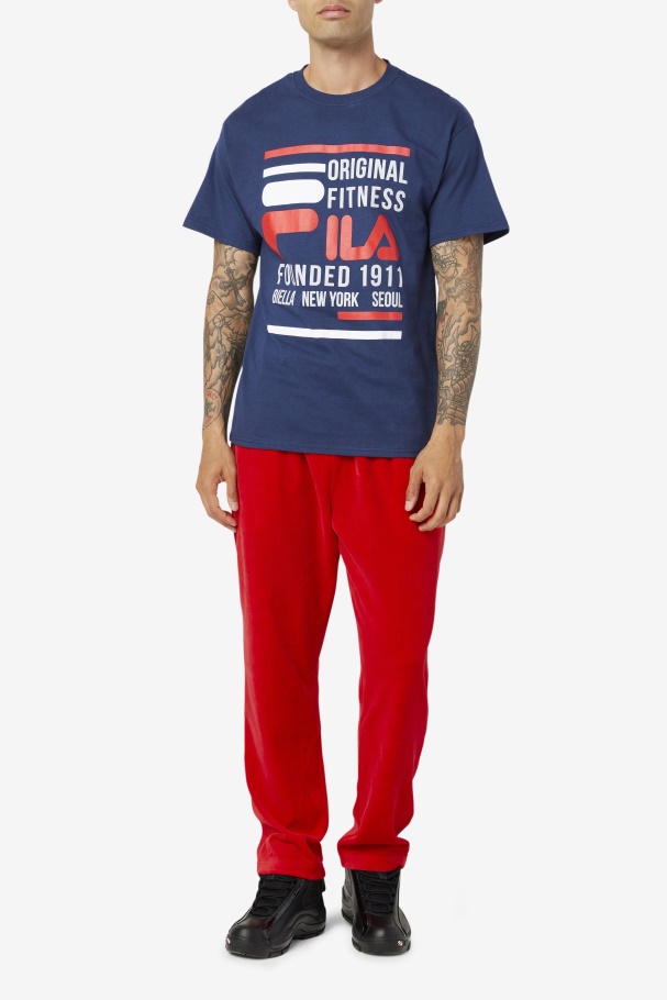 Original Fitness Tee Navy/Red/White Fila UK