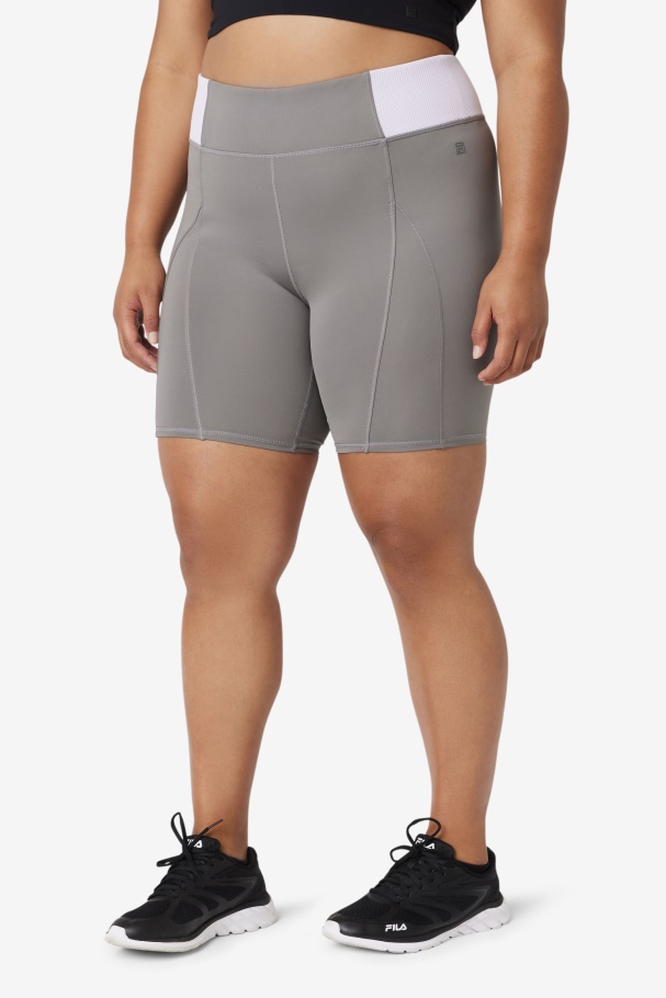 Fila UK Forza 8\" Texture Bike Short Gargoyle/Lavender Blue