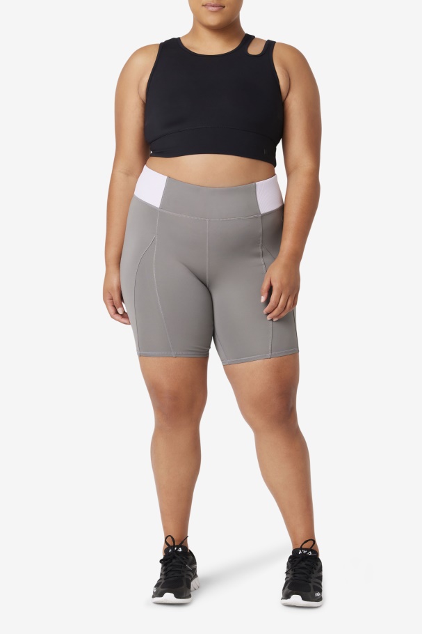 Fila UK Forza 8\" Texture Bike Short Gargoyle/Lavender Blue