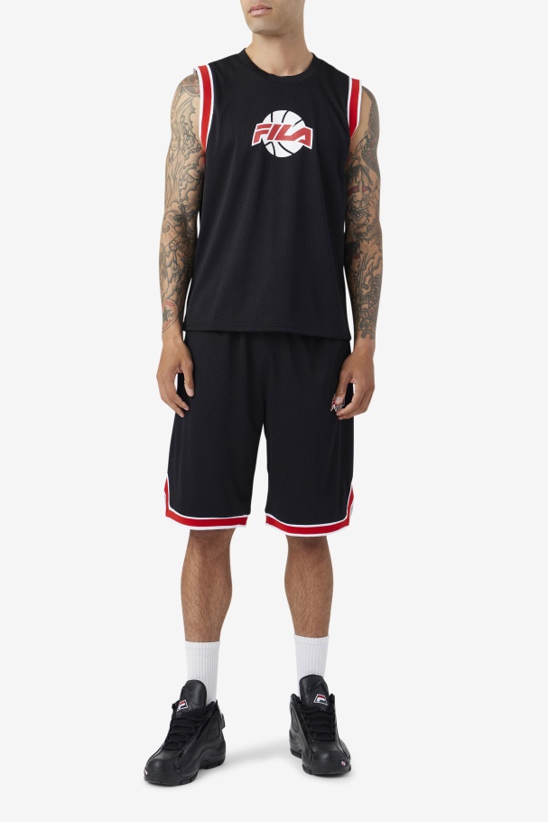 Fila UK Black/Red/White Ovi Basketball Short