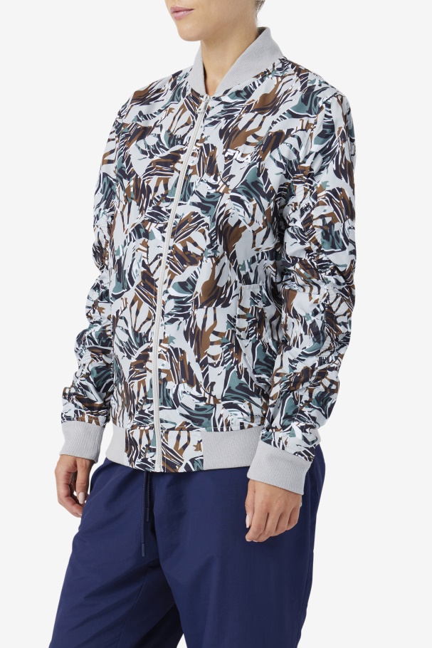 Giraffe Print Mav Bomber Jacket Fila UK