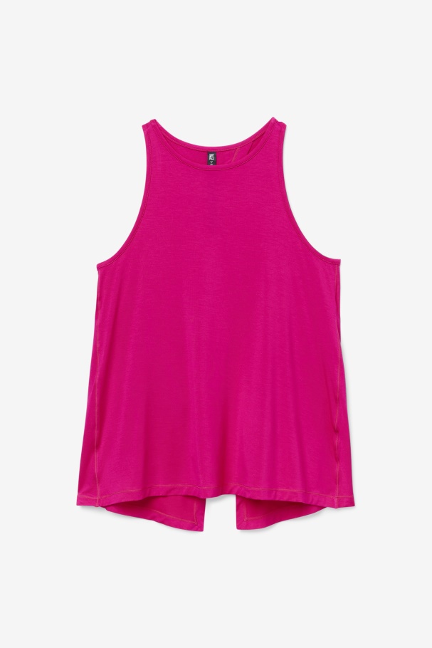 Bright Pink Fi-Lux Open Back Tank Top Fila UK