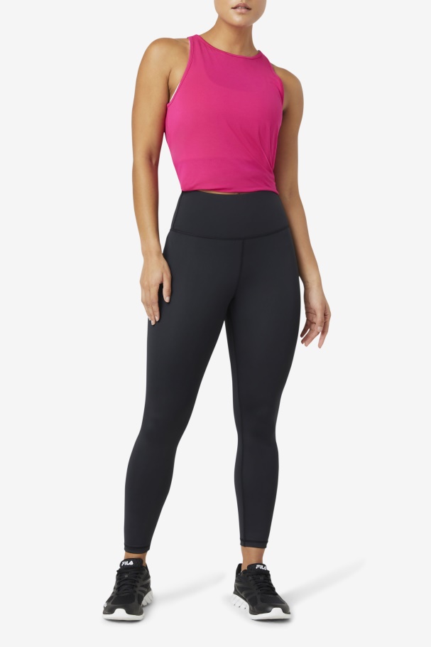 Bright Pink Fi-Lux Open Back Tank Top Fila UK