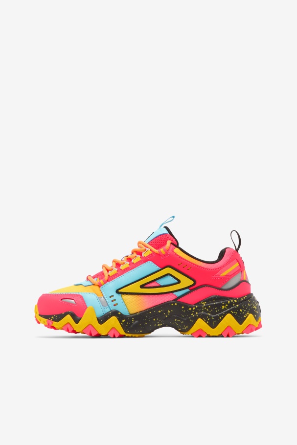 Deep Pink/Bluefish/Lemon Fila UK Women\'s Oakmont Tr