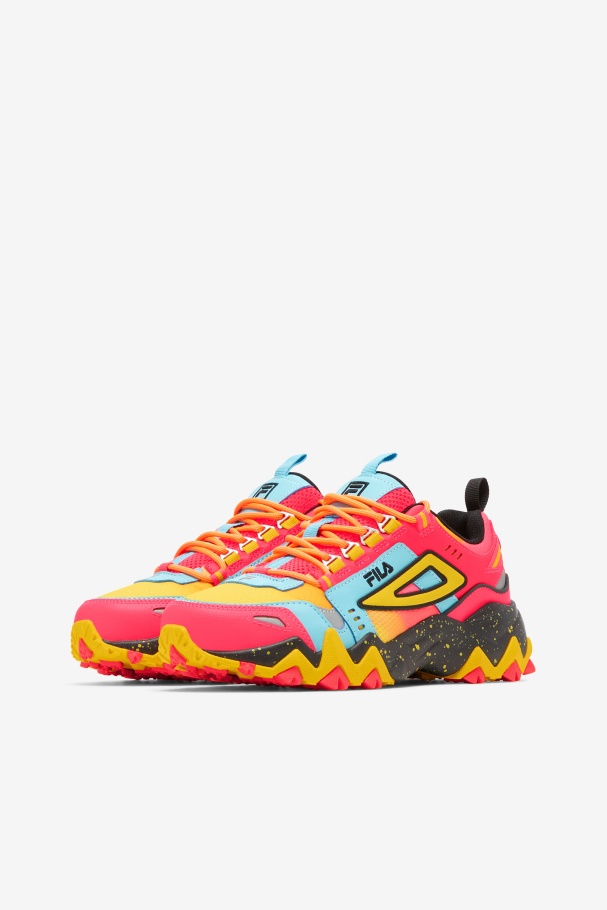 Deep Pink/Bluefish/Lemon Fila UK Women\'s Oakmont Tr