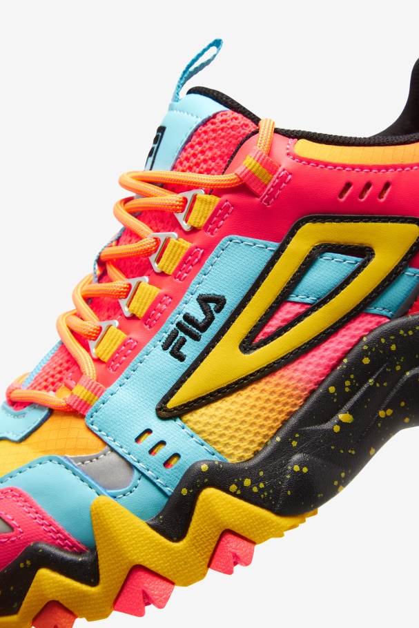Deep Pink/Bluefish/Lemon Fila UK Women\'s Oakmont Tr