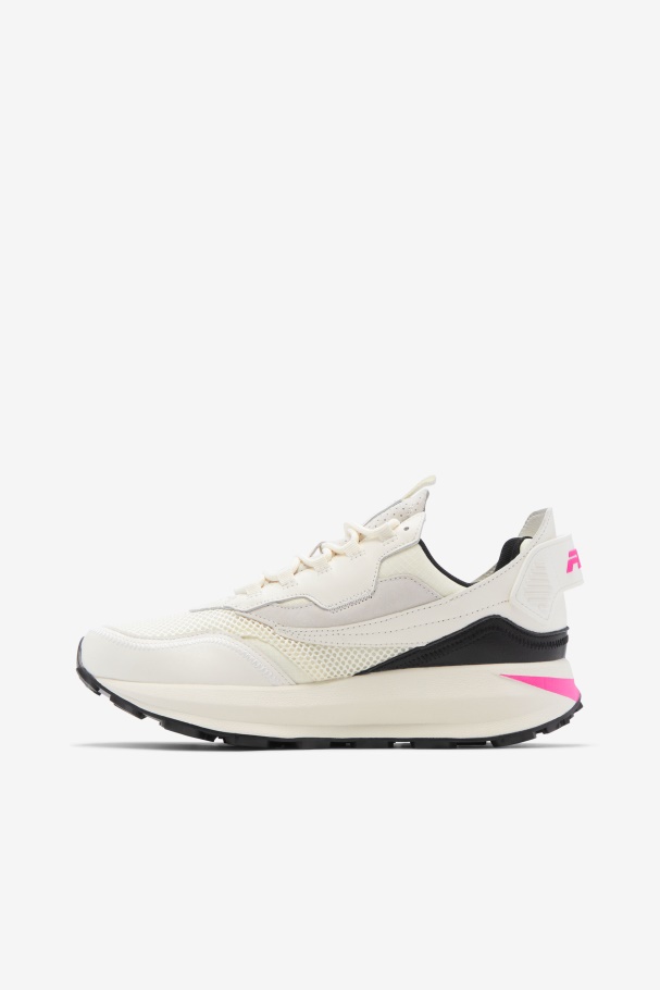 Women\'s R1 Runner X Barneys Fila UK White/Pink Glo/Black