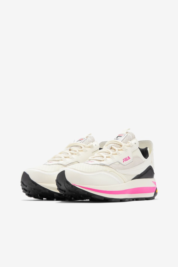Women\'s R1 Runner X Barneys Fila UK White/Pink Glo/Black