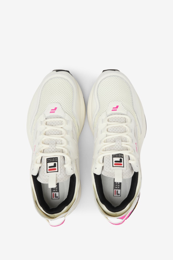 Women\'s R1 Runner X Barneys Fila UK White/Pink Glo/Black