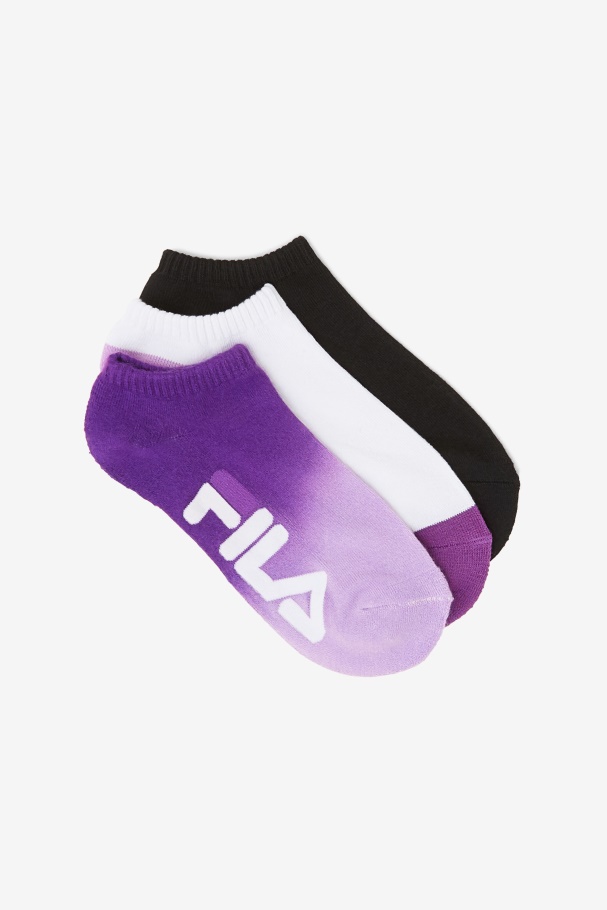 Women's Dip Dye No Show Sock 3-Pack Purple Fila UK