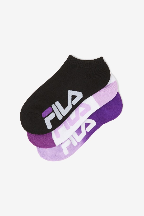 Women\'s Dip Dye No Show Sock 3-Pack Purple Fila UK