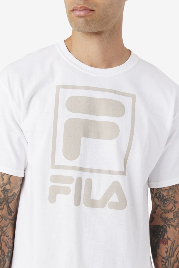 stacked tee shirt White Fila UK