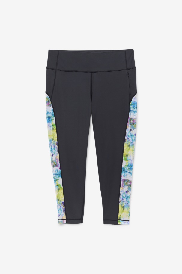 Forza Contrast 7/8 Leggings Black/Tie Dye Fila UK