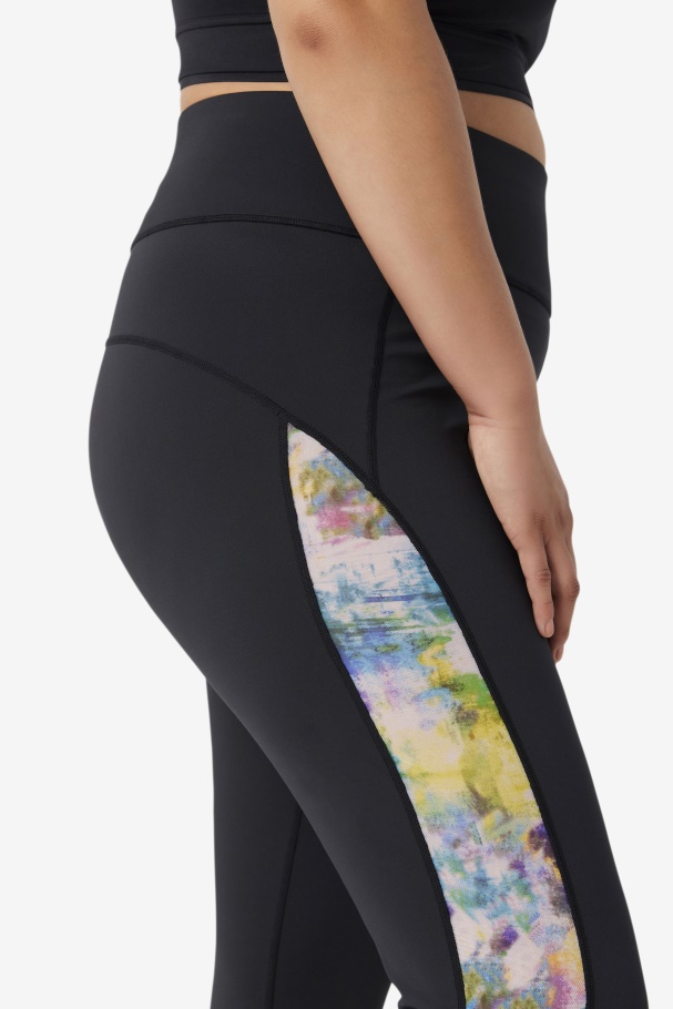 Forza Contrast 7/8 Leggings Black/Tie Dye Fila UK