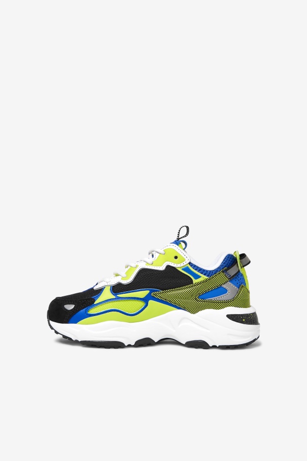 Fila UK Big Kids\' Ray Tracer Apex White/Black/Lime Punch