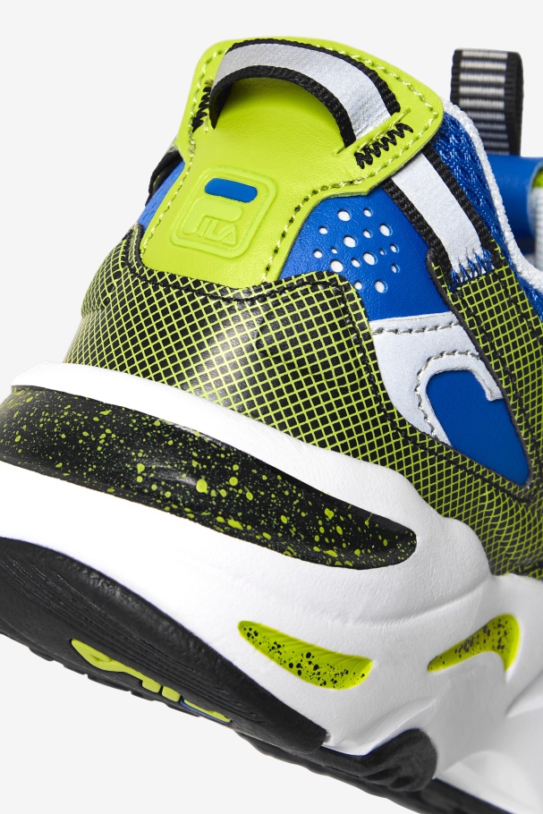 Fila UK Big Kids\' Ray Tracer Apex White/Black/Lime Punch
