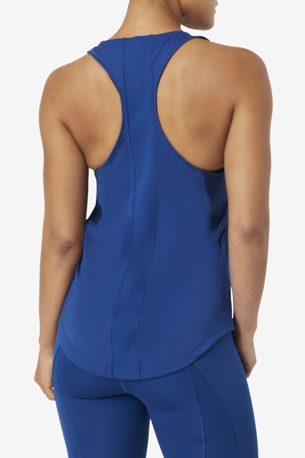 Navypeony Fila UK Uplift Textured Racerback Tank Top