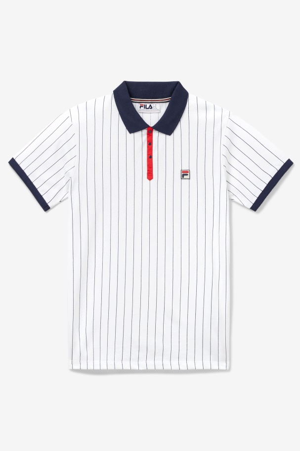 bb1 Polo White/Navy/Red Fila UK