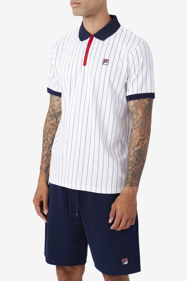 bb1 Polo White/Navy/Red Fila UK
