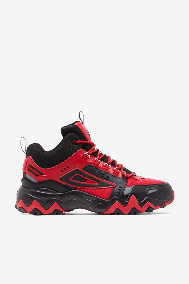 Men's Oakmont Tr Mid Fila UK Red/Black/Metallic Silver