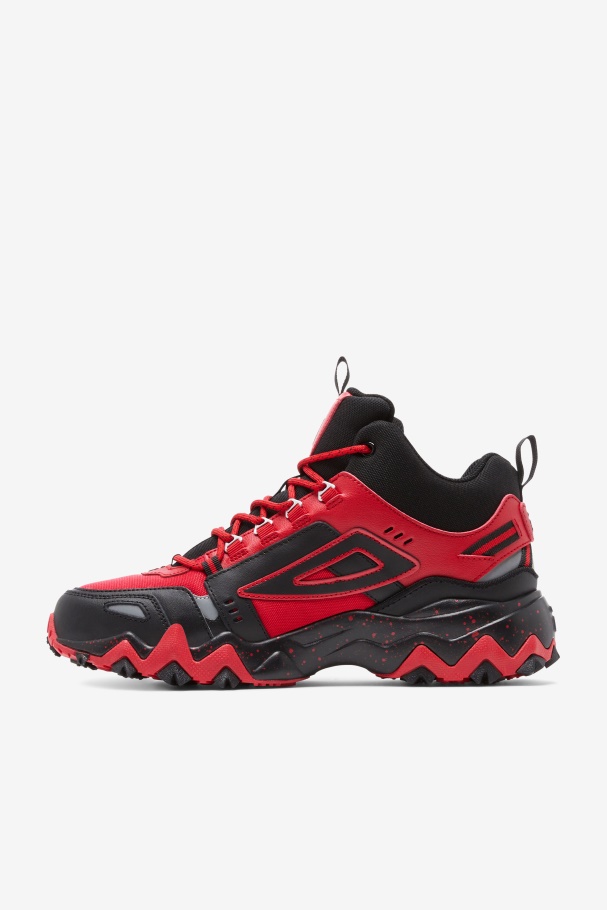 Men\'s Oakmont Tr Mid Fila UK Red/Black/Metallic Silver
