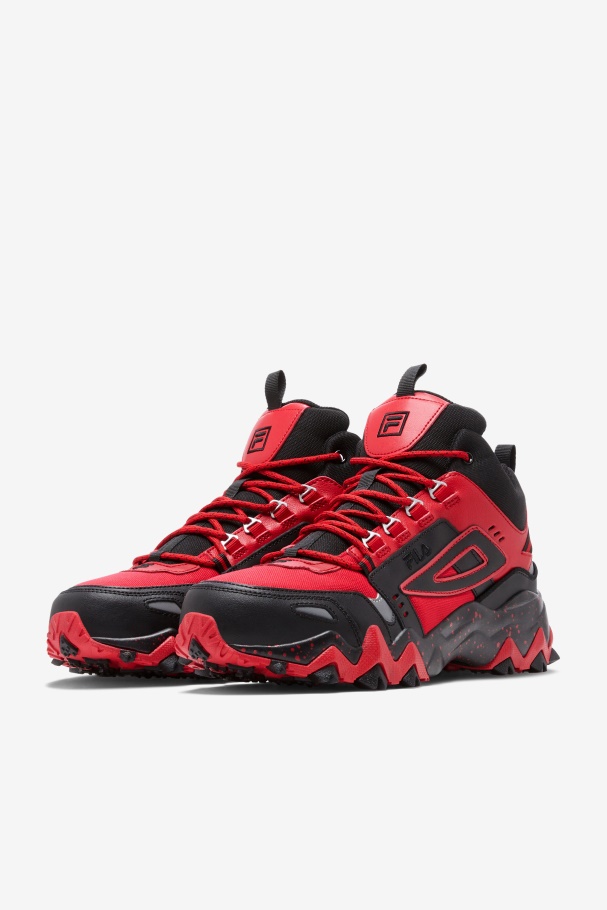 Men\'s Oakmont Tr Mid Fila UK Red/Black/Metallic Silver