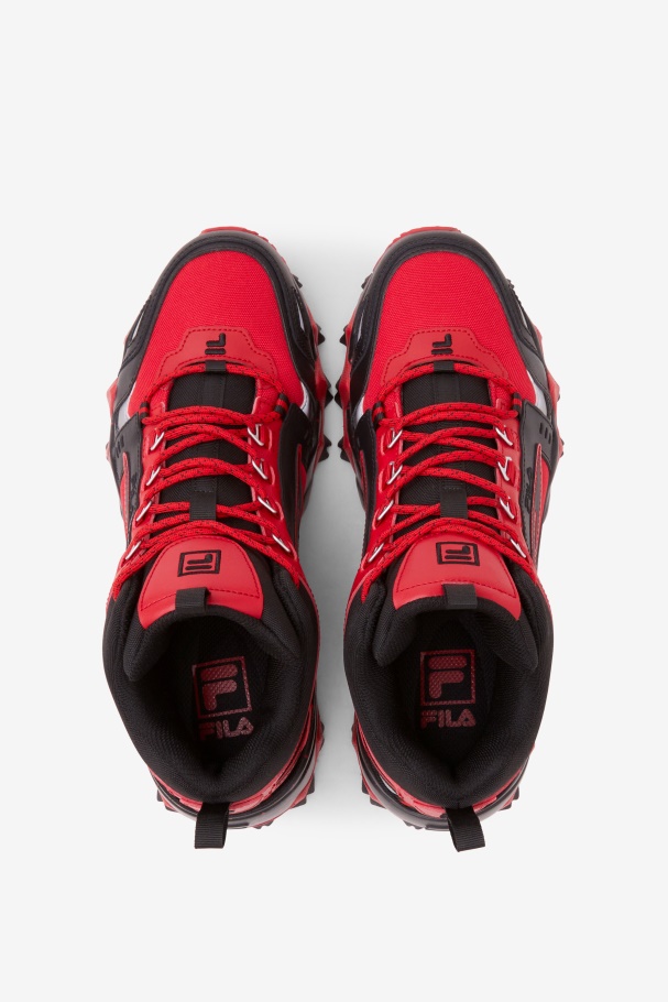 Men\'s Oakmont Tr Mid Fila UK Red/Black/Metallic Silver