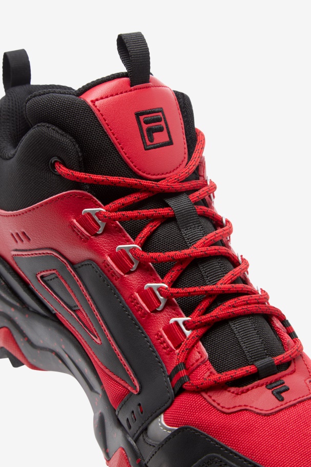 Men\'s Oakmont Tr Mid Fila UK Red/Black/Metallic Silver