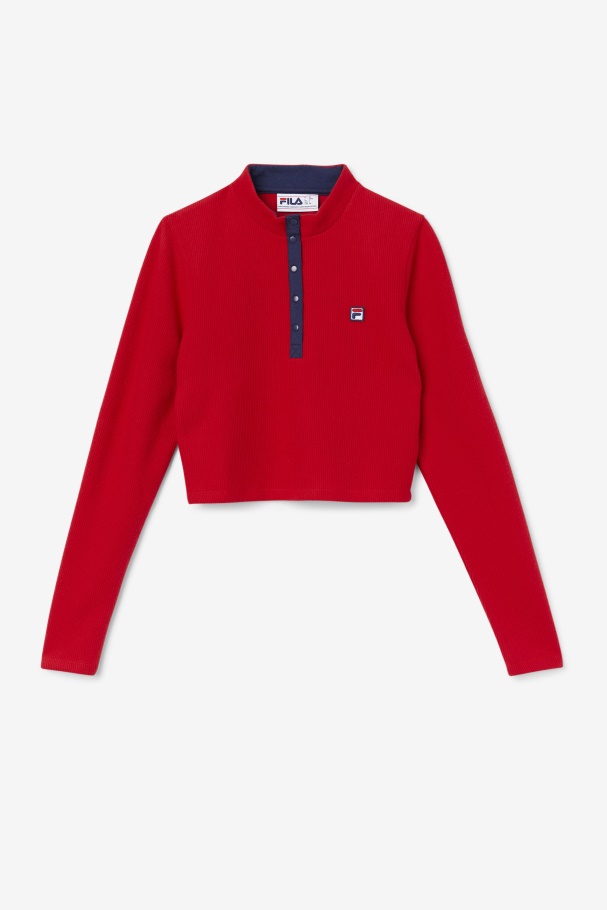 Fila UK Red Josie Half Zip Top