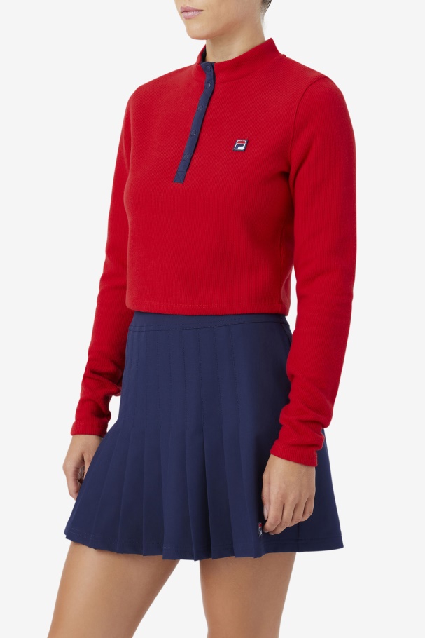 Fila UK Red Josie Half Zip Top