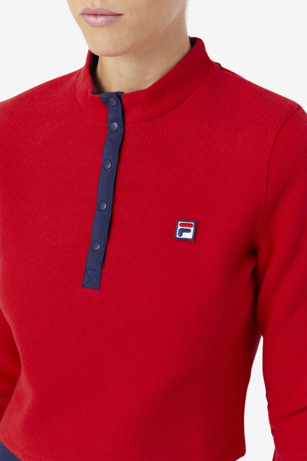 Fila UK Red Josie Half Zip Top
