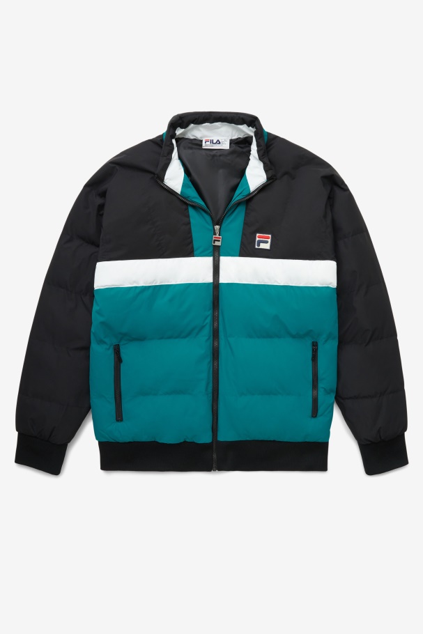fausto ski jacket Black/Harbour Blue/White Fila UK