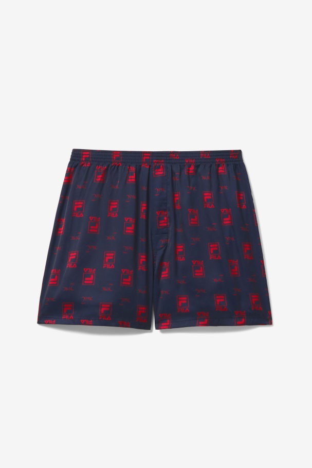 Navy/Red Fila UK 2Pac Logo Print Boxer