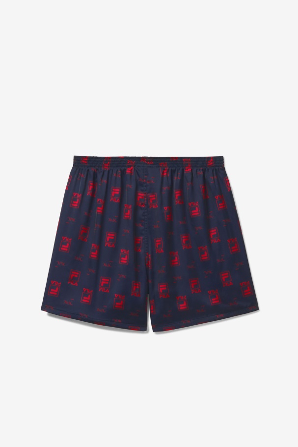 Navy/Red Fila UK 2Pac Logo Print Boxer