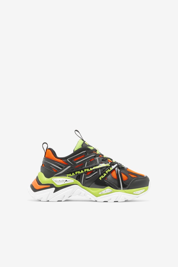 Big Kids' Electrove 2 Fila UK Black/Red Orange/Lime Punch