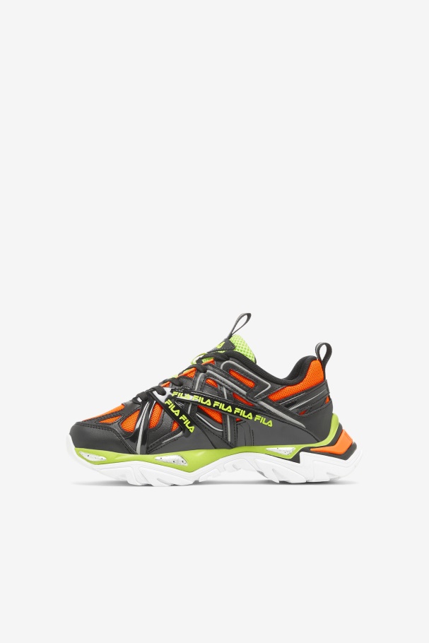 Big Kids\' Electrove 2 Fila UK Black/Red Orange/Lime Punch