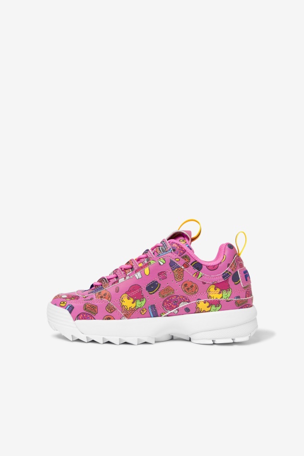 Big Kids\' Disruptor 2 Premium Sugar Plum/Purple/Lemon Fila UK