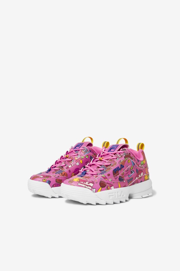 Big Kids\' Disruptor 2 Premium Sugar Plum/Purple/Lemon Fila UK