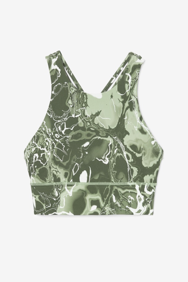 Uplift High Neck Sports Bra Fila UK Basil Marble