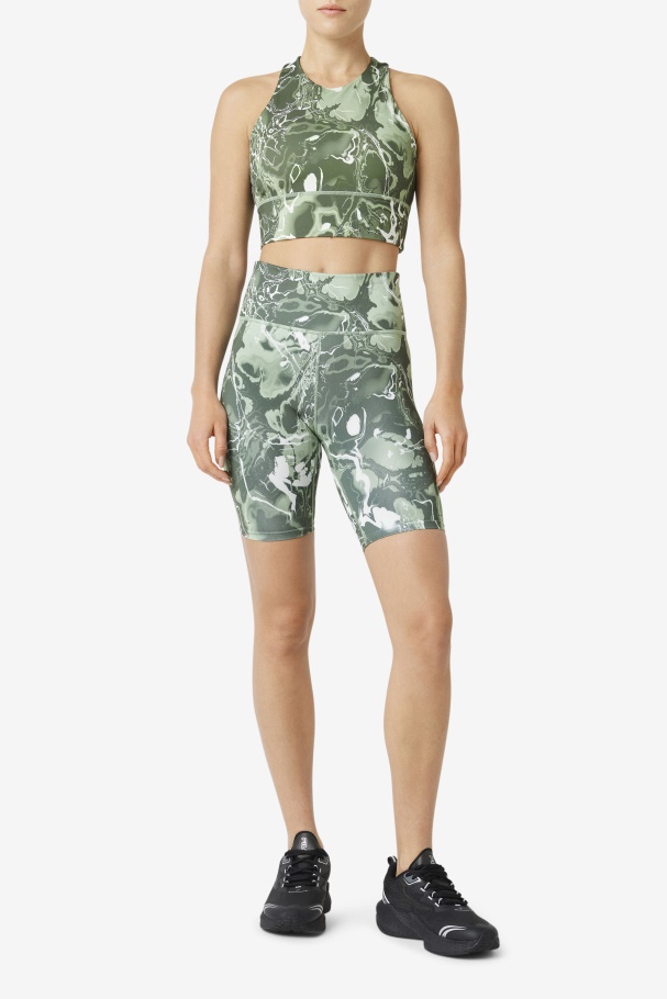Uplift High Neck Sports Bra Fila UK Basil Marble