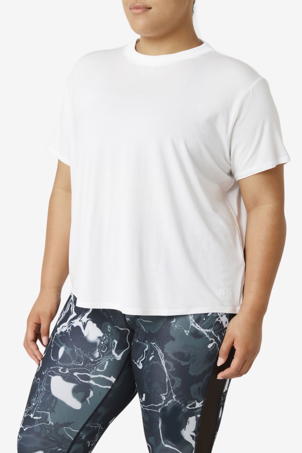 White Fi-Lux Short Sleeve Top Fila UK