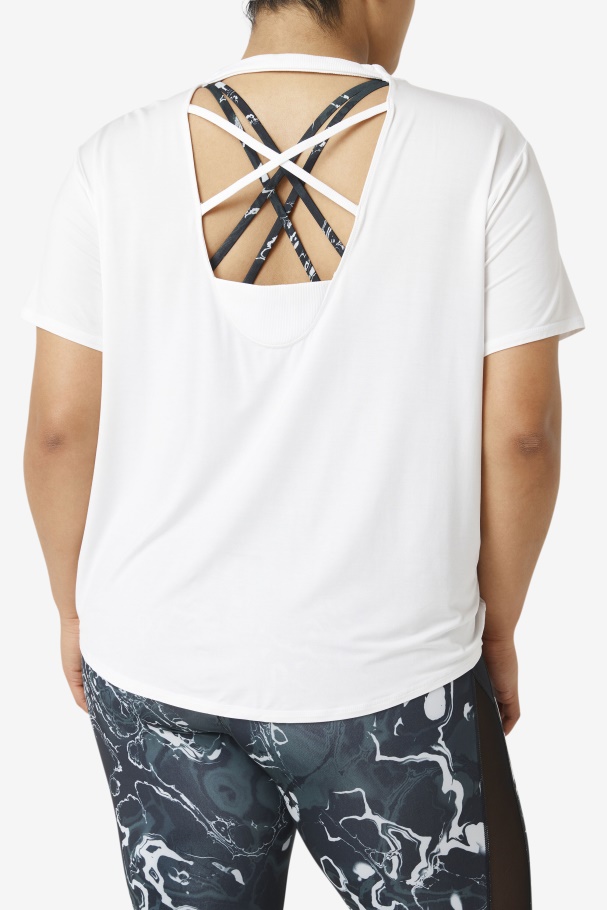 White Fi-Lux Short Sleeve Top Fila UK